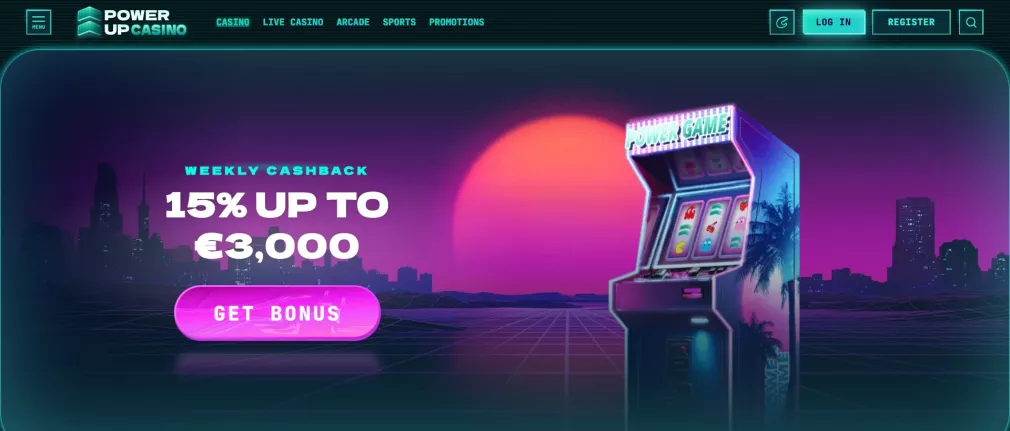 Powerup Casino Bonus bis zu 3000 Euro und 350 Freispiele